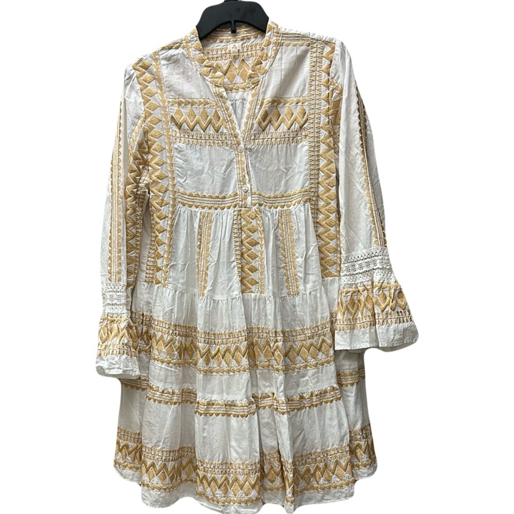 PQ Swim White and Gold Coverup Size M/L